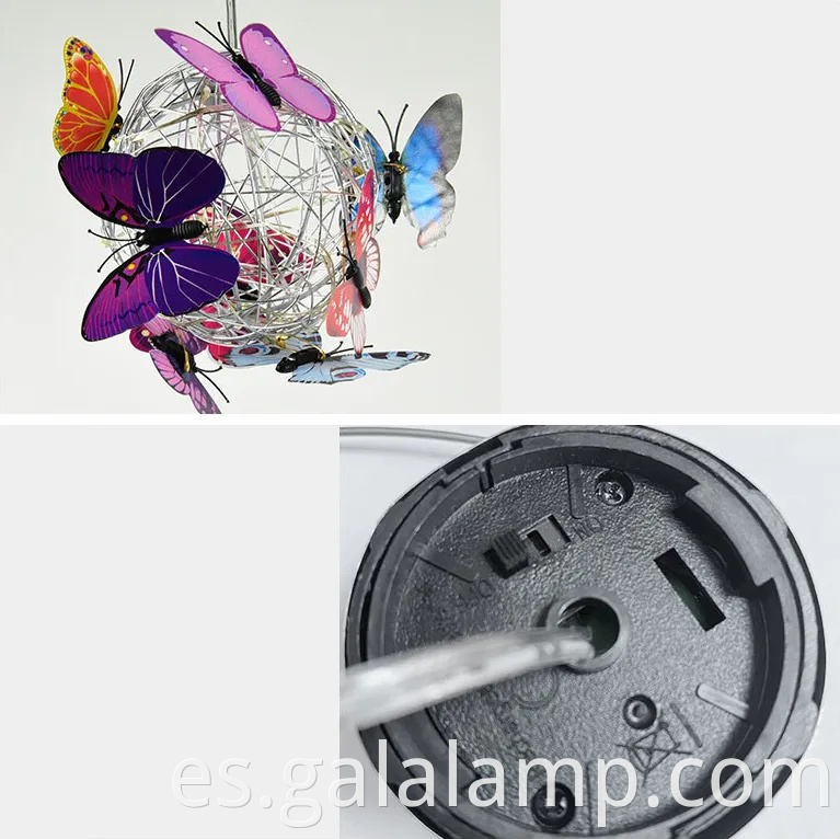 Encantadoras luces de cuerda de mariposa con energía solar para ambiente de jardín